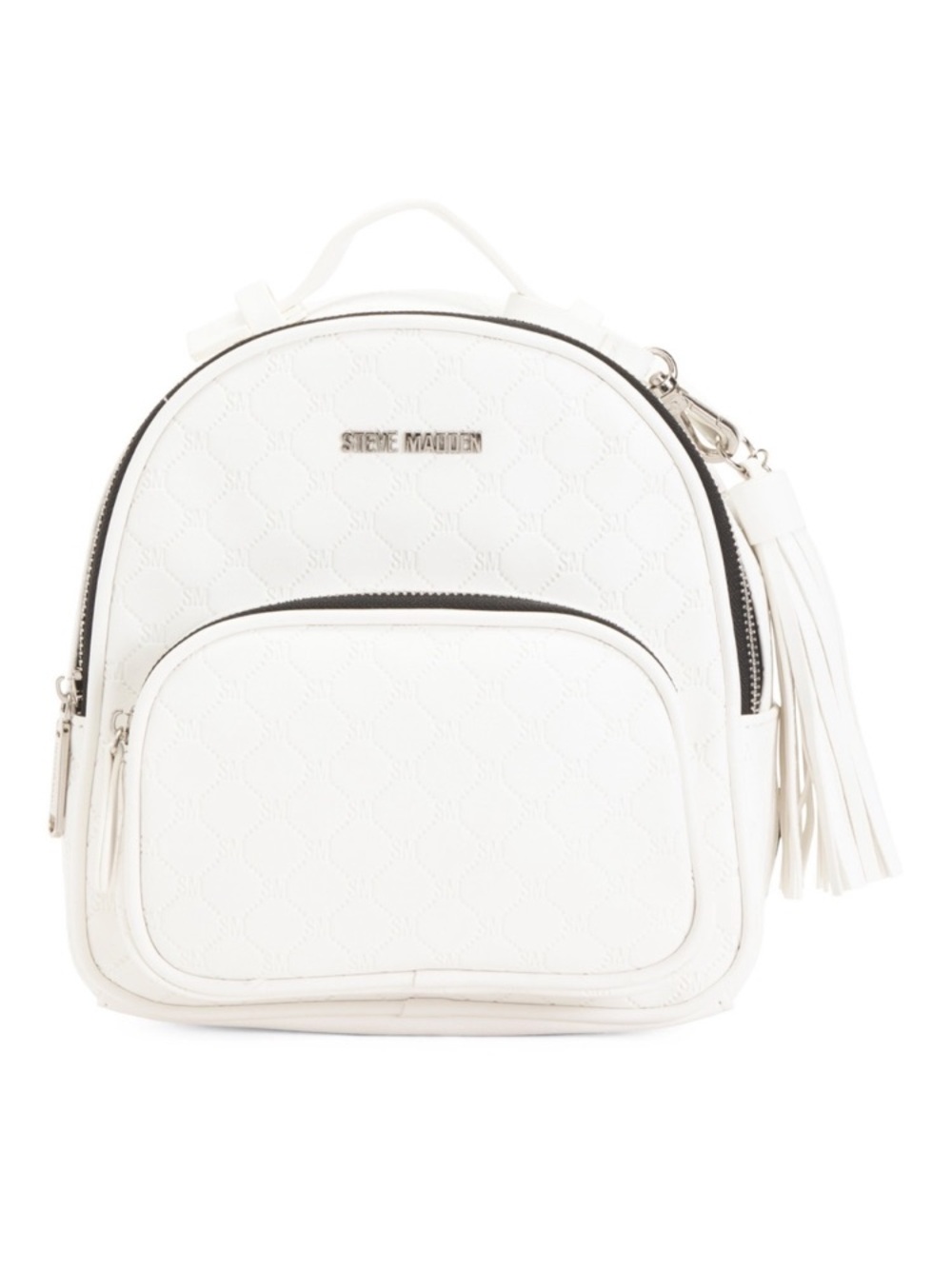 NWOT STEVE MADDEN BBLOGO VEGAN LEATHER BACKPACK WITH TASSEL AND CHARM